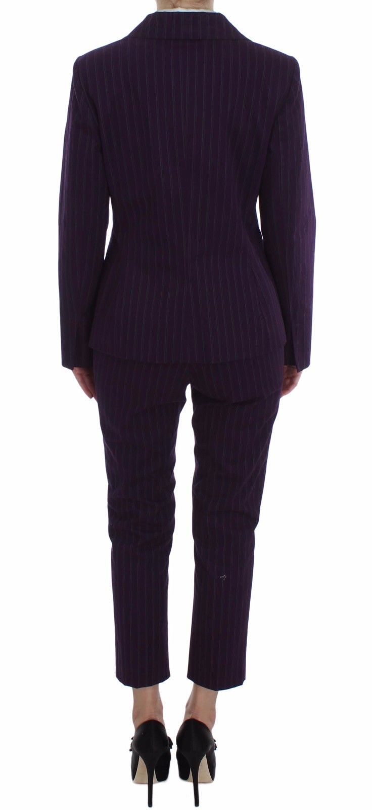 BENCIVENGA Purple Striped Stretch Coat Blazer Pants Suit