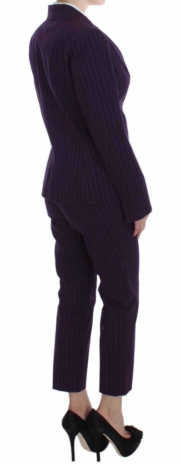 BENCIVENGA Purple Striped Stretch Coat Blazer Pants Suit