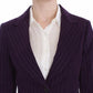 BENCIVENGA Purple Striped Stretch Coat Blazer Pants Suit