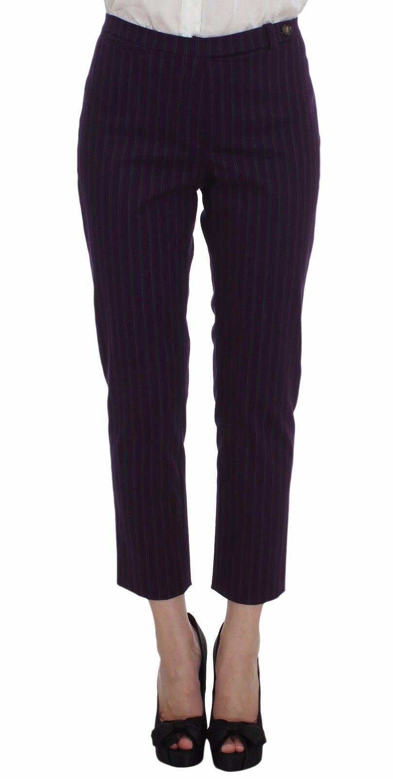 BENCIVENGA Purple Striped Stretch Coat Blazer Pants Suit