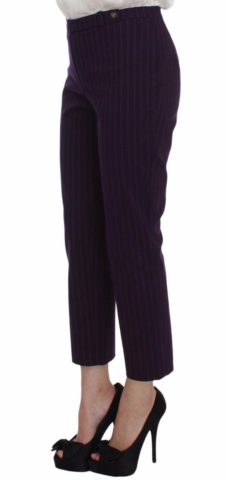 BENCIVENGA Purple Striped Stretch Coat Blazer Pants Suit