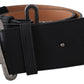 Ermanno Scervino Black Leather Vintage Military Buckle Waist  Belt