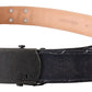 Ermanno Scervino Blue Leather Ratchet Buckle Belt