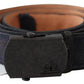 Ermanno Scervino Blue Leather Ratchet Buckle Belt