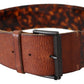 Ermanno Scervino Dark Brown Leather Wide Buckle Belt