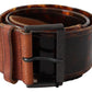 Ermanno Scervino Dark Brown Leather Wide Buckle Belt