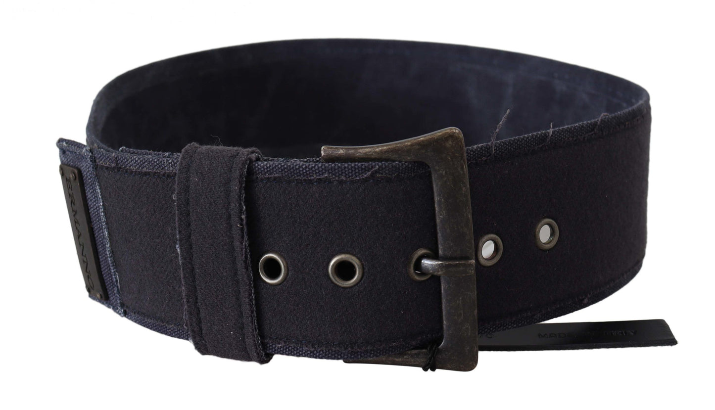 Ermanno Scervino Black Leather Wide Buckle Waist Luxury Belt