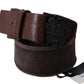 Ermanno Scervino Dark Brown Leather Wide Buckle Waist Belt