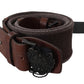 Ermanno Scervino Dark Brown Leather Wide Buckle Waist Belt