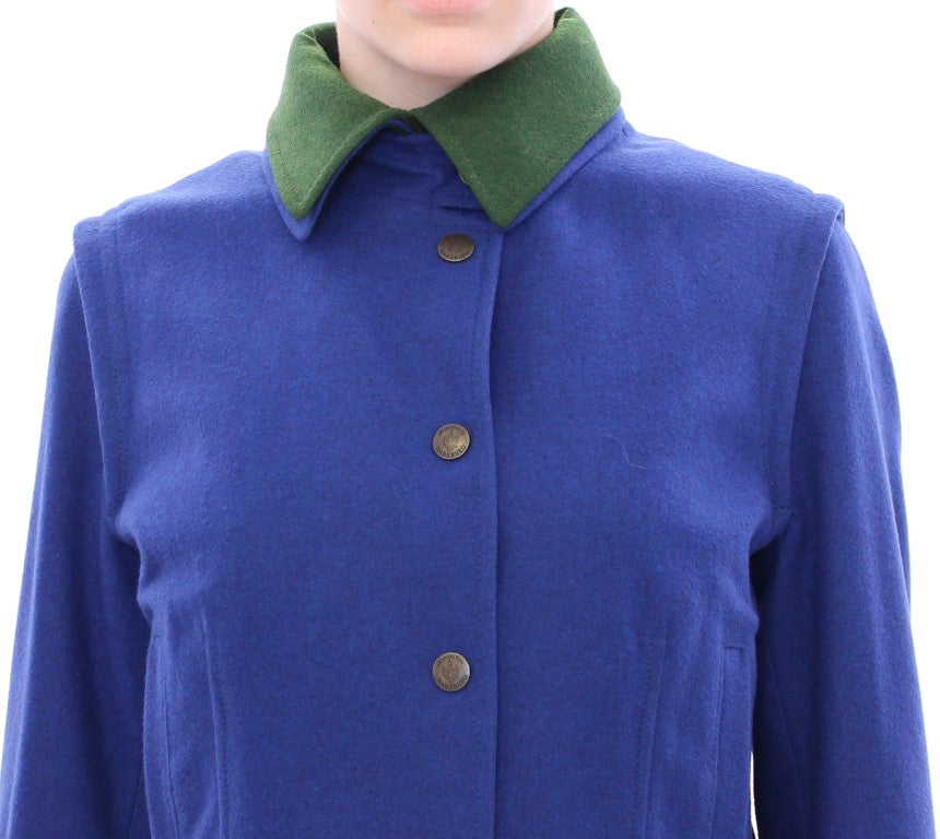 Andrea Incontri Habsburg Blue Green Wool Jacket Coat