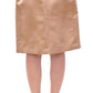 Andrea Incontri Brown Silk Solid Mini Pleated Skirt