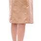 Andrea Incontri Brown Silk Solid Mini Pleated Skirt