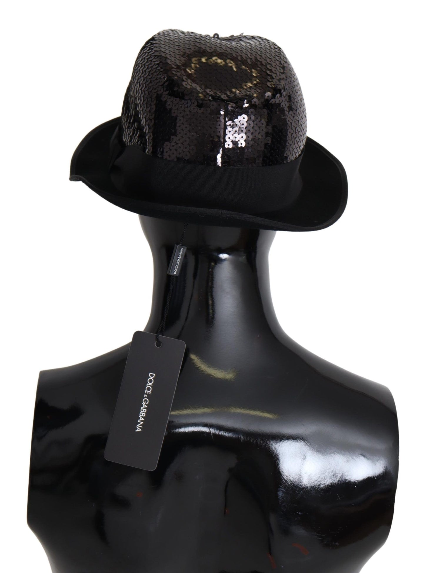 Dolce & Gabbana Black Sequin Fedora Capello Hat