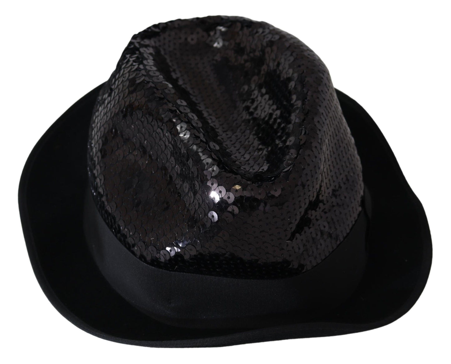 Dolce & Gabbana Black Sequin Fedora Capello Hat