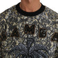 Dolce & Gabbana Gray Multicolor SAMBA Jacquard Palmtree Pullover Sweater