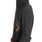 Dolce & Gabbana Gray Red Crystal Heart Gun Hooded Sweatshirt