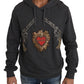 Dolce & Gabbana Gray Red Crystal Heart Gun Hooded Sweatshirt