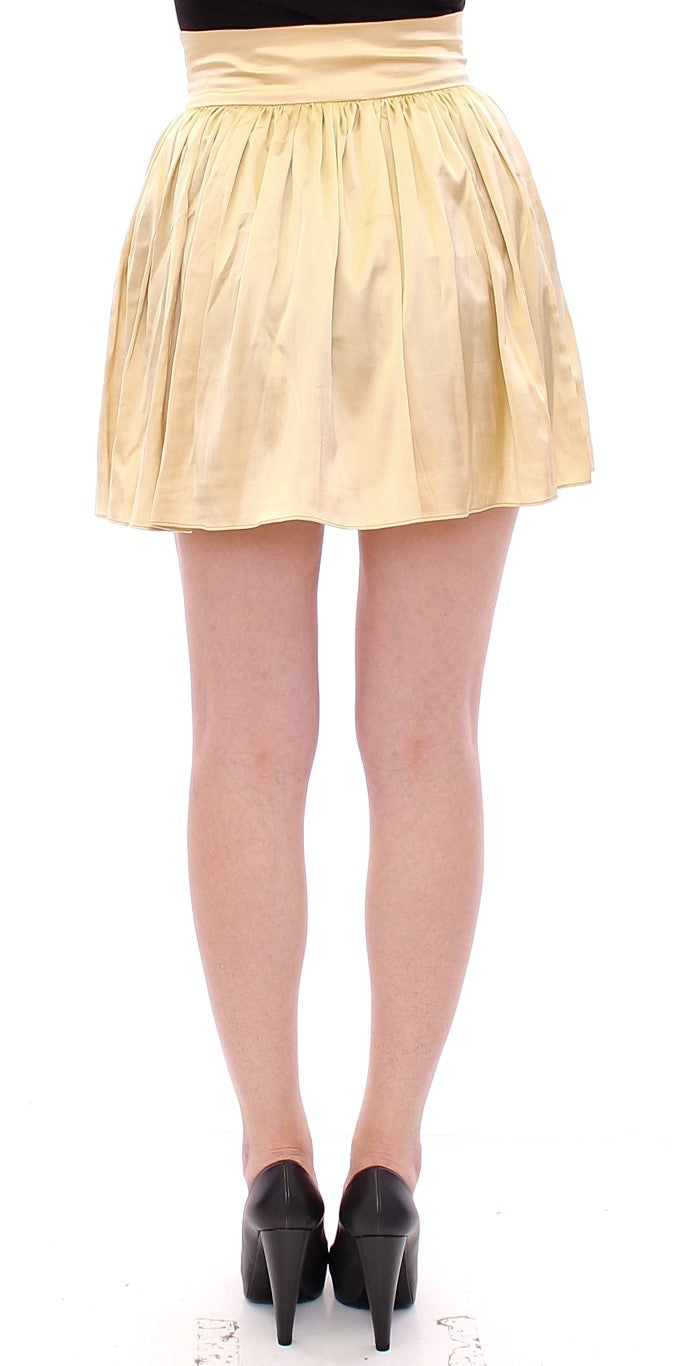 Andrea Incontri Beige Floral Embroidery Mini Skirt