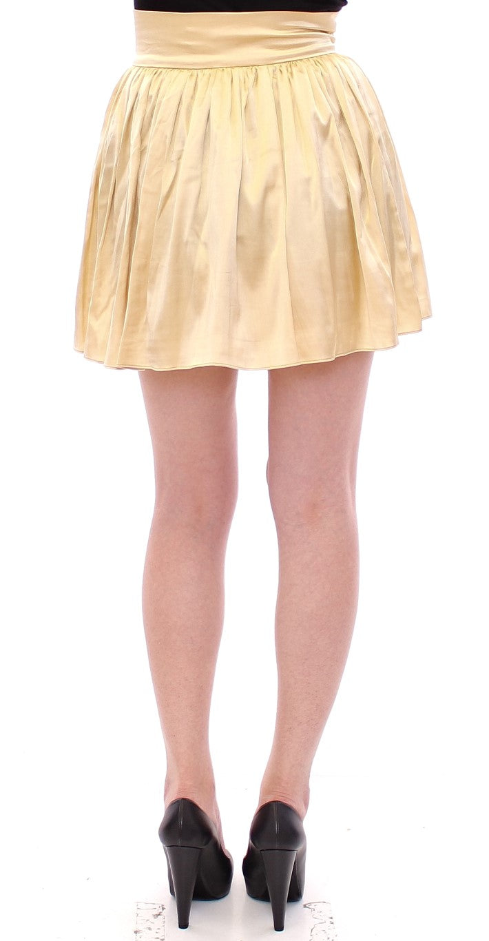 Andrea Incontri Beige Floral Embroidery Mini Skirt