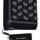 Dolce & Gabbana Black Patterned Square Scarf  Silk  Handkerchief