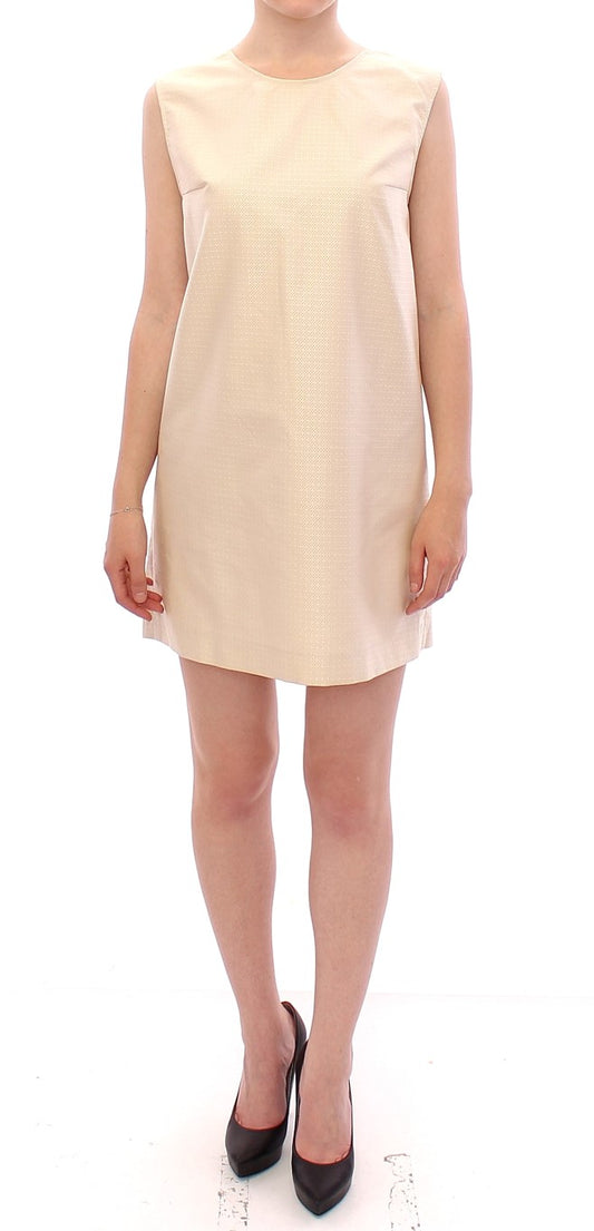 Andrea Incontri Beige Sleeveless Shift Mini Dress