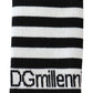 Dolce & Gabbana Black White Wool DGMillennials Wristband Wrap