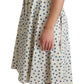 Dolce & Gabbana Beige Dotted Cotton A-Line Gown Dress