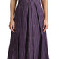 Dolce & Gabbana Purple Striped Cotton A-Line Stretch Dress