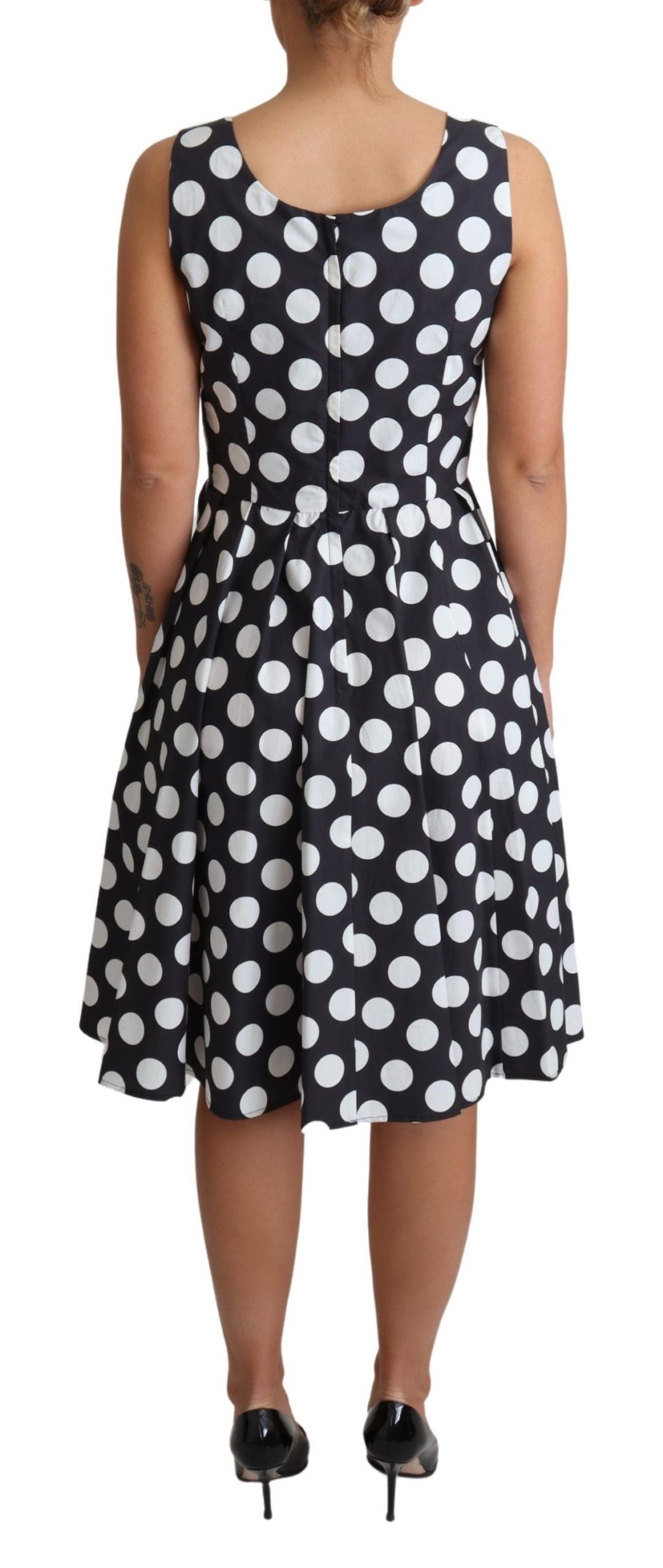 Dolce & Gabbana Blue Polka Dotted Cotton A-Line  Dress