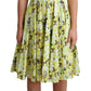 Dolce & Gabbana Yellow Floral Cotton Stretch Gown Dress