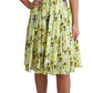 Dolce & Gabbana Yellow Floral Cotton Stretch Gown Dress