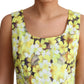 Dolce & Gabbana Yellow Floral Cotton Stretch Gown Dress