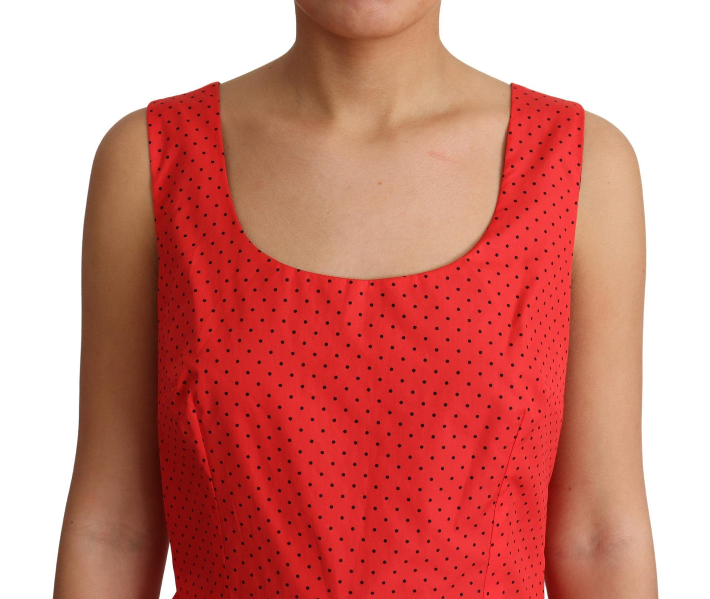 Dolce & Gabbana Elegant Red Polka Dotted A-Line Sleeveless Dress