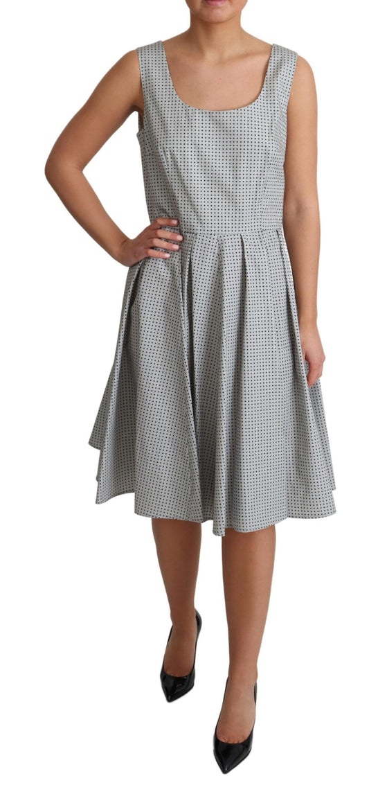 Dolce & Gabbana Gray Polka Dotted Cotton A-Line Dress