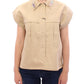 Andrea Incontri Beige Sleeveless Blouse Top