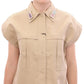 Andrea Incontri Beige Sleeveless Blouse Top