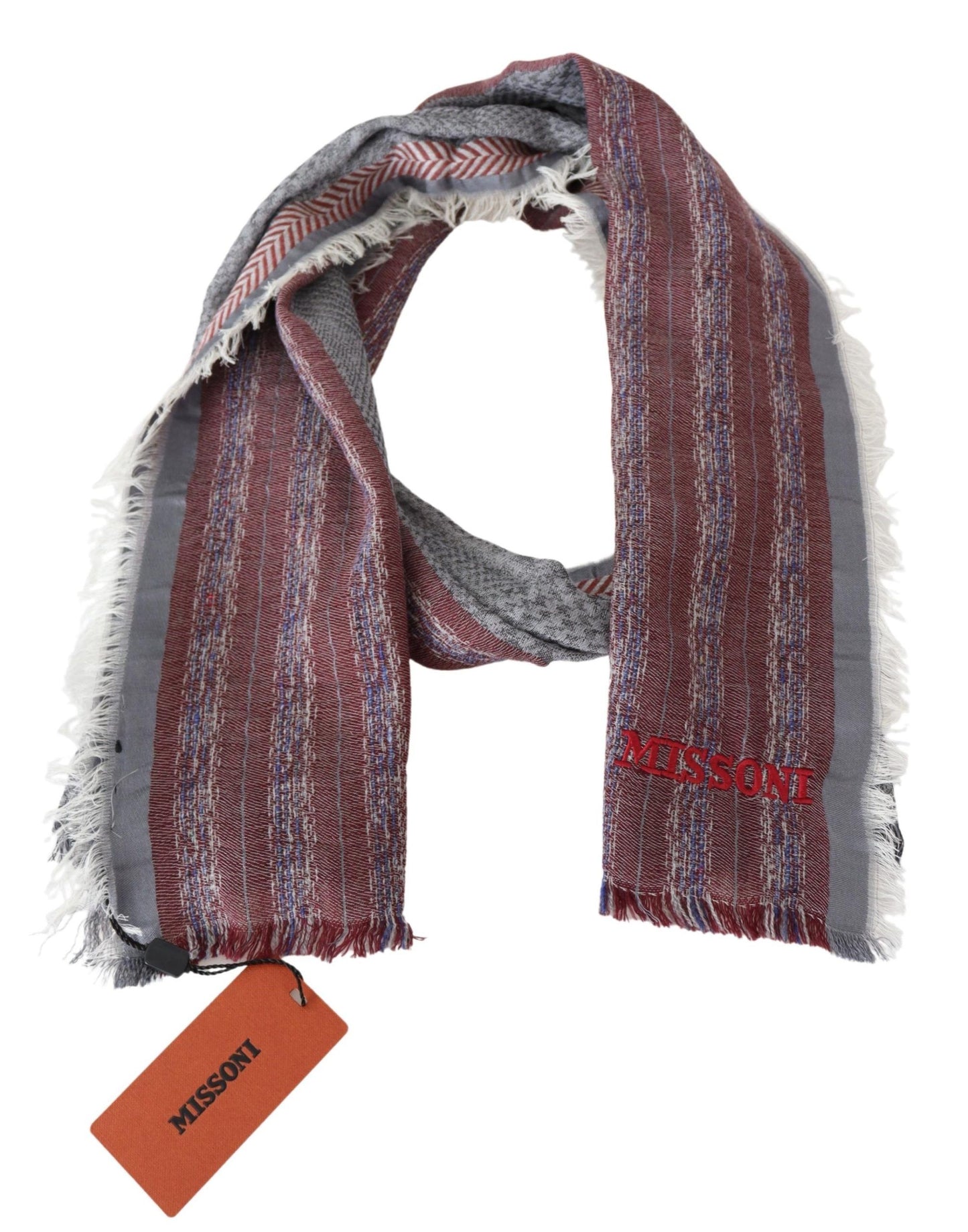 Missoni Multicolor Wool Blend Patterned Unisex Neck Wrap Scarf