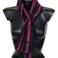 Missoni Black Pink Patterned Wool Unisex Neck Wrap Shawl