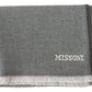 Missoni Gray Zigzag Pattern Cashmere Unisex Neck Scarf