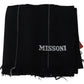 Missoni Black 100% Wool Unisex Neck Wrap Shawl Fringes Scarf