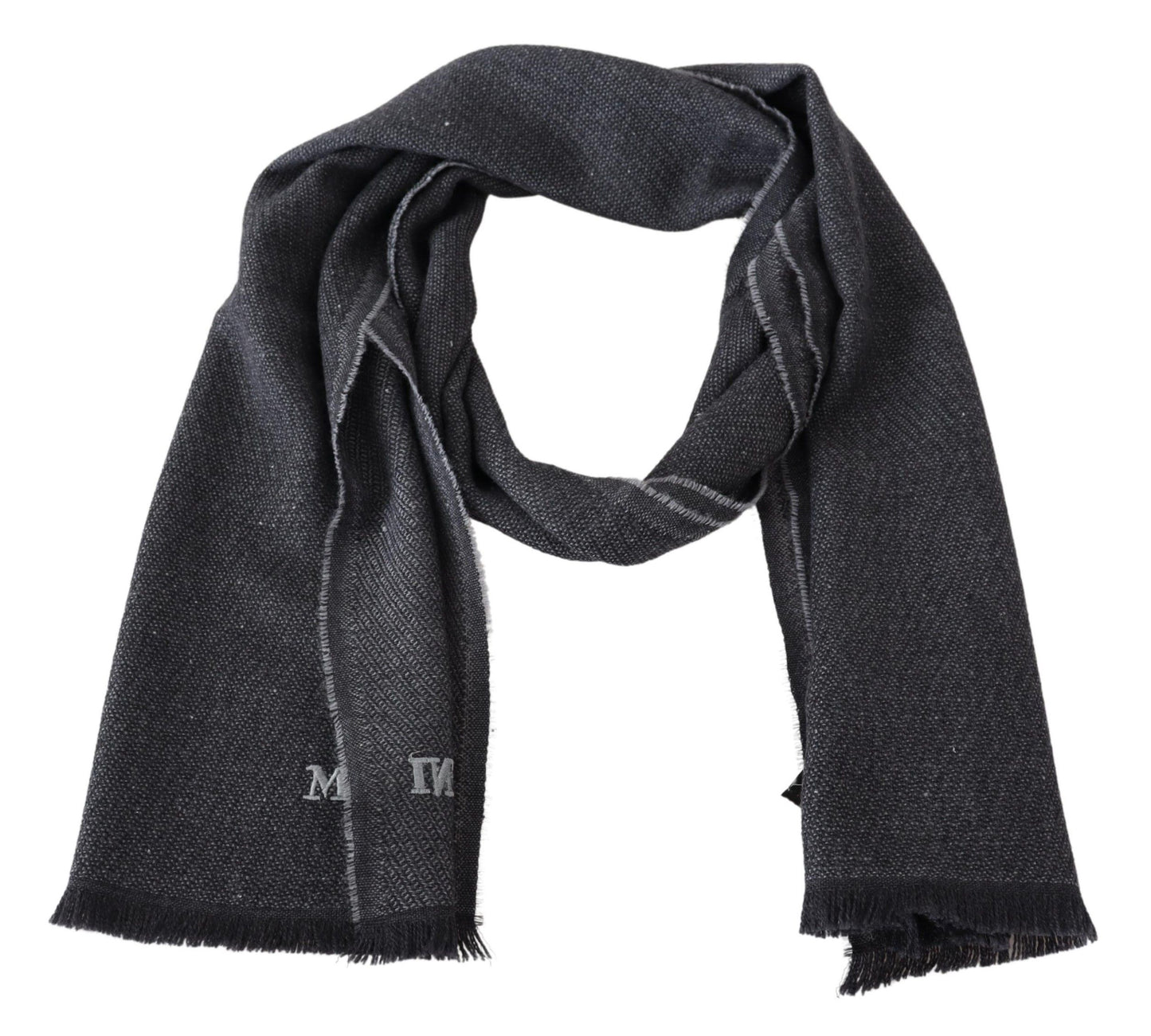 Missoni Black Wool Knit Unisex Neck Wrap Shawl Scarf