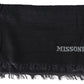 Missoni Black Wool Knit Unisex Neck Wrap Scarf