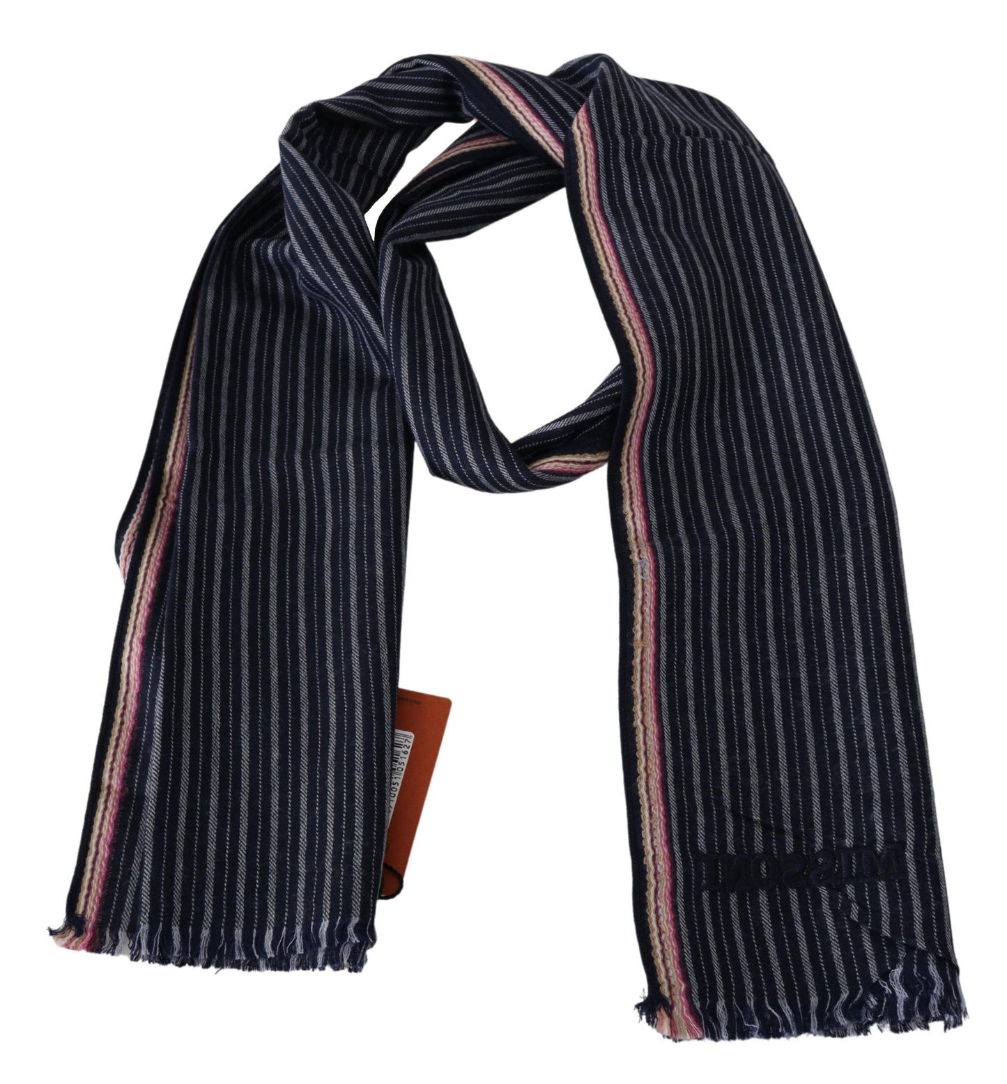 Missoni Multicolor Striped Wool Unisex Neck Wrap Scarf