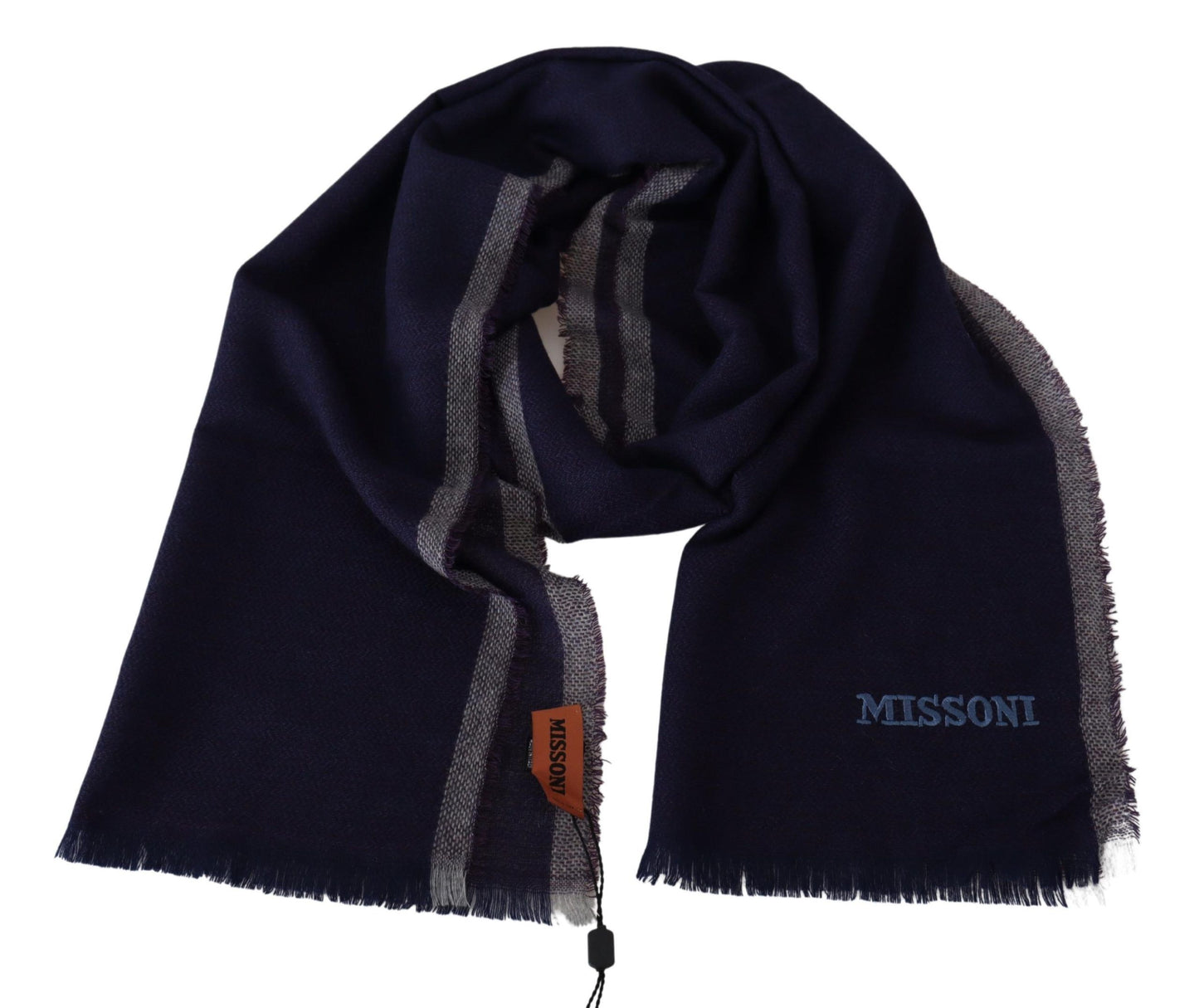 Missoni Multicolor Striped Wool Unisex Wrap Fringes Scarf