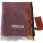 Missoni Maroon 100% Cashmere Unisex Wrap  Scarf