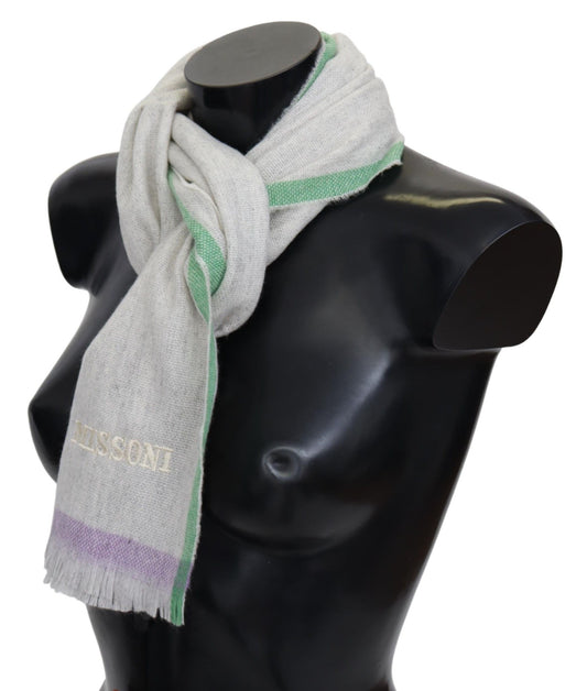 Missoni Beige 100% Cashmere Unisex Wrap Scarf