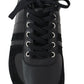 Dolce & Gabbana Black Logo Leather Casual Sneakers Shoes