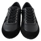 Dolce & Gabbana Black Logo Leather Casual Sneakers Shoes