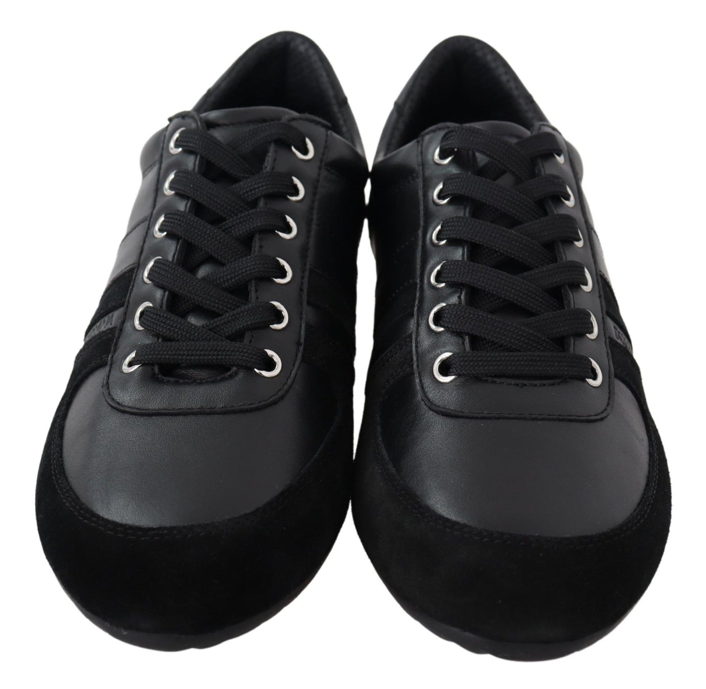 Dolce & Gabbana Black Logo Leather Casual Sneakers Shoes