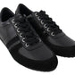 Dolce & Gabbana Black Logo Leather Casual Sneakers Shoes